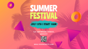 Pink 3d Summer Festival Pos Twitter template