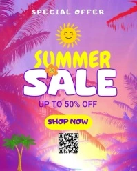 Pink 3d Summer Sale Instagram Portrait template