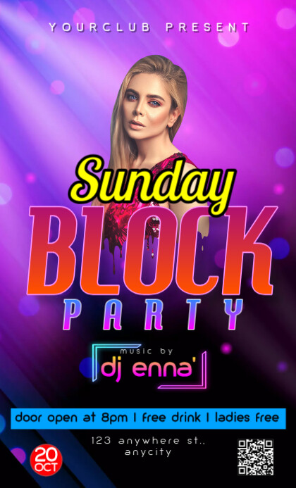Pink 3d Sunday Block Party Legal As Template | PosterMyWall