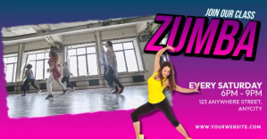 Pink 3d Zumba Classes Gambar Bersama Facebook template
