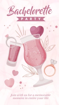 Pink Abstract Bachelorette Party  Instagram S template