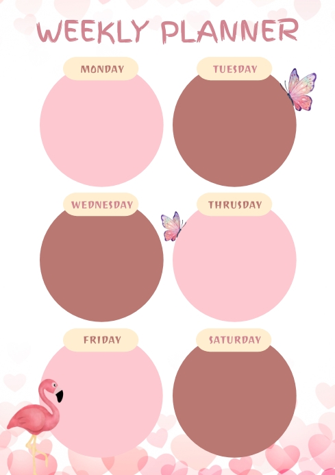 Pink Aesthetic Weekly Planner Printable Template | PosterMyWall
