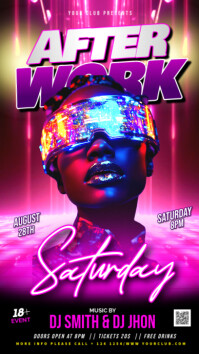 Pink After Work Night Party Flyer Instagram Story template