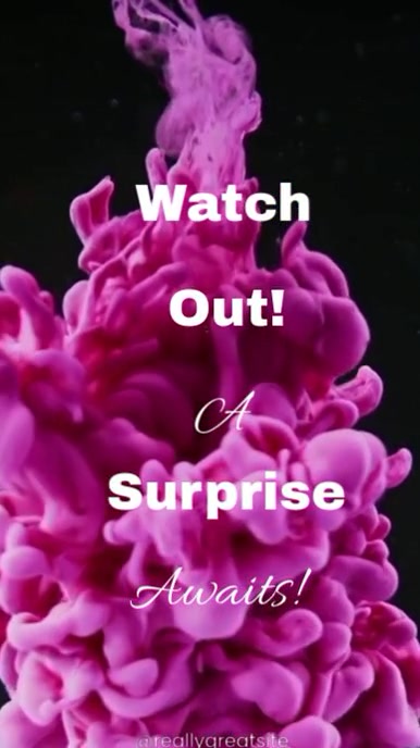 Pink and black Watch out! A surprise awaits!video 数字显示屏 (9:16) template