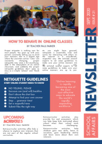 Newsletter Examples Education Blue School Educational Newsletter Page Template | PosterMyWall