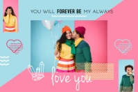 Pink and Blue Landscape Romantic Collage