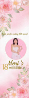 Pink and Gold Floral Vertical Banner for a Debut Half Page Legal template