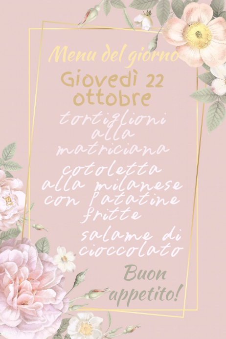 Pink And Gold Menu Template 2 Postermywall