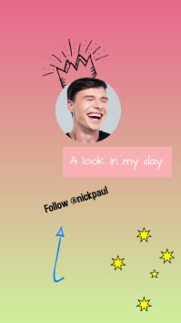 Ružová a zelená pohľad do môjho dňa Tiktok Frame Instagram Story šablóna