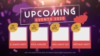 Pink and Purple Upcoming Events Digital Displ template