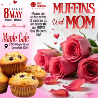 Pink and White Mother's Day Celebration Muffins with Mom Instagram Post Wpis na Instagrama template