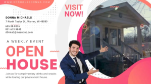 สีขาว Open House Event Facebook Cover Video Template