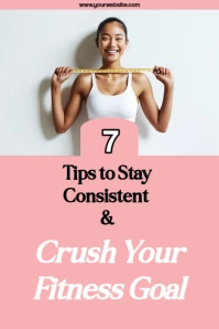 Pink and White Typographic Fitness Pinterest Graphic template