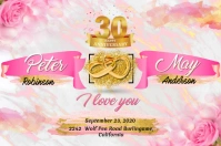 Pink Anniversary Banner 4' × 6' template