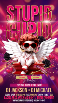 Pink Anti-Valentine's Day Party Instagram Story template