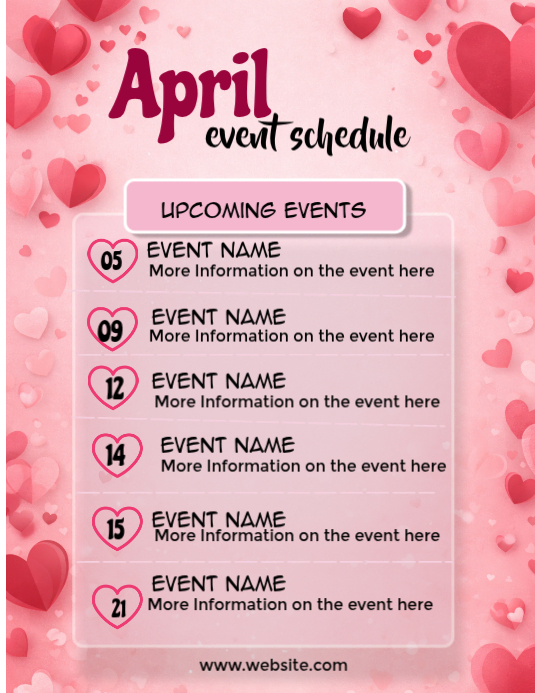 Pink April upcoming event template | PosterMyWall