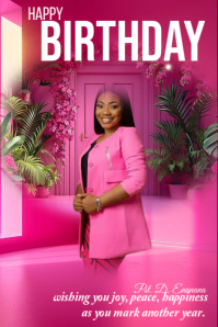Pink Birthday Celebration Ihluzo le-Pinterest Template
