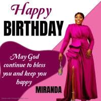 Pink Birthday Celebration Square template