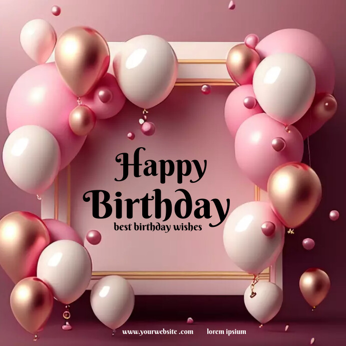 Pink Birthday Design Template | PosterMyWall