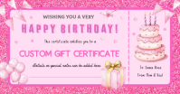 PINK Birthday Gift Voucher Imagen Compartida en Facebook template