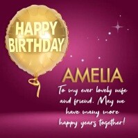 Pink Birthday Instagram Post template