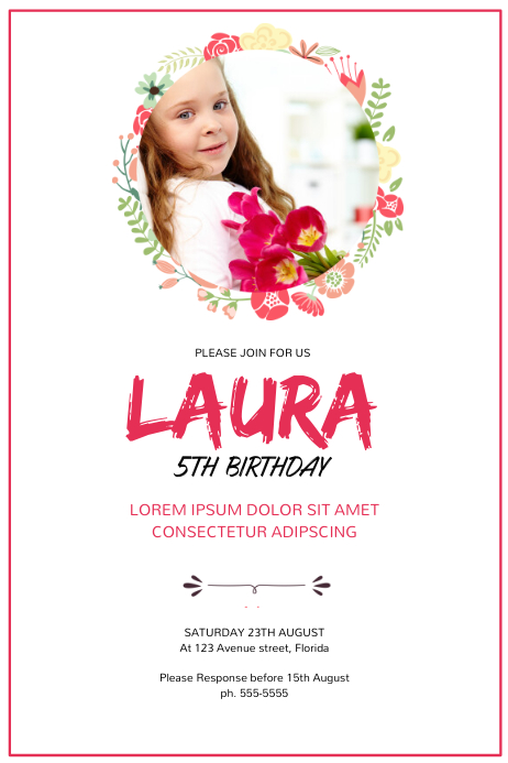 Pink Birthday Invitation Design template | PosterMyWall