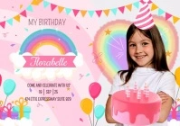 Pink Birthday Video Post A5 template