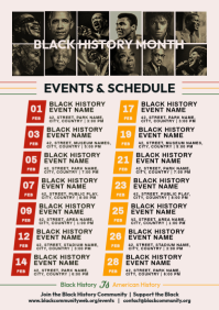 Pink Black History Month Schedule Template A4
