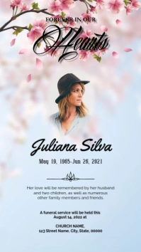 Pink Blossom Funeral Digital Display Digitalanzeige (9:16) template