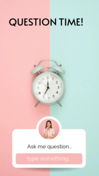 Pink Blue Minimalist Question Time Instagram Story template