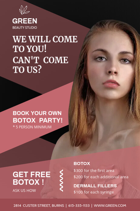 Pink Botox Clinic Advertisement Flyer Template | PosterMyWall