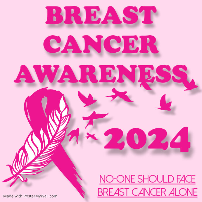 Pink Breast Cancer Awareness 2024 Instagram Post Templat | PosterMyWall