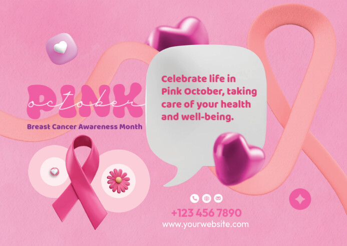 Pink Breast Cancer Awareness Template | PosterMyWall