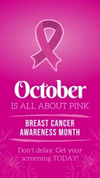 Pink Breast Cancer Awareness Instagram Story template