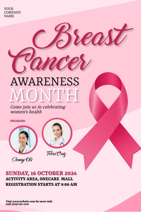 Copy of Pink Breast Cancer Awareness Month Poster | PosterMyWall