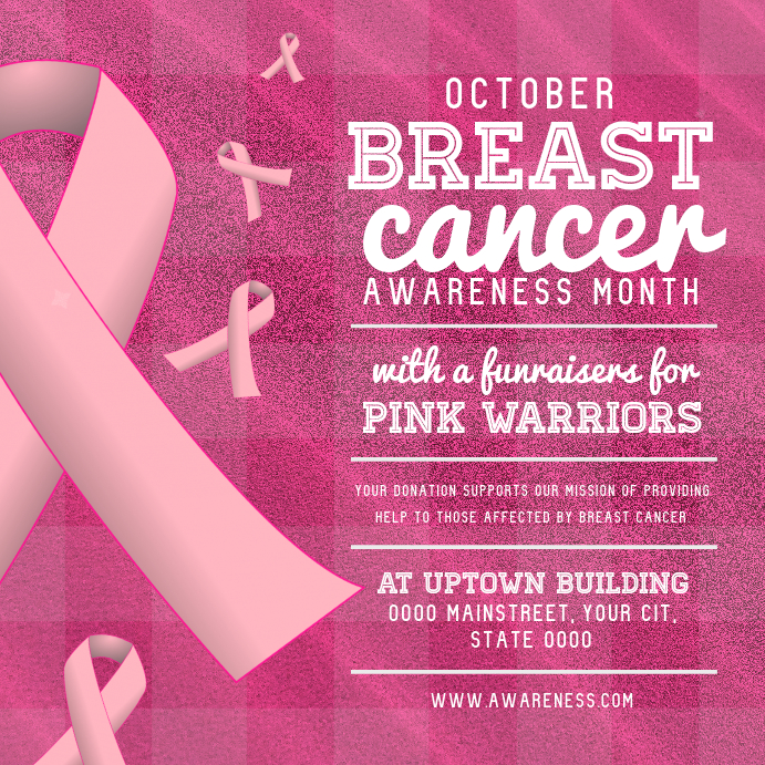 Pink Breast Cancer Awareness Instagram Post template