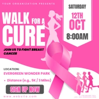 Pink Breast Cancer Awareness Walk Flyer Template – October Event Promotion Instagram-Beitrag