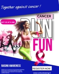 Pink Breast Cancer Charity Run Instagram portrait template
