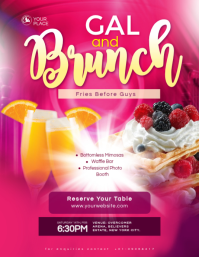 Pink Brunch Event Flyer Volante (Carta US) template