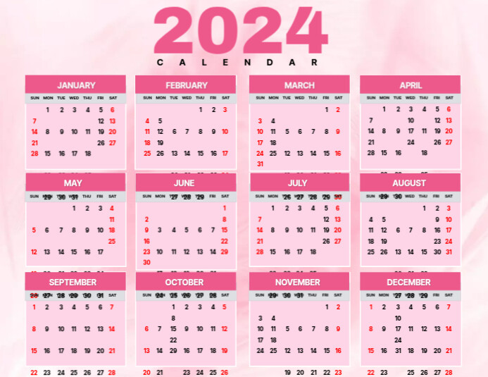 Pink November 2025 Calendar