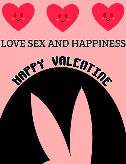 Pink Ceria Happy Valentine Pamflet (letter As) Ulotka (US Letter) template
