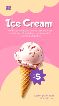 Pink Ceria Ice Cream Retro Pastel Instagram Story Instagram Story template