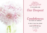 Pink Chrysanthemums Sympathy Card A6 template