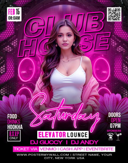 Pink Club Event Poster/Wallboard Template | PosterMyWall
