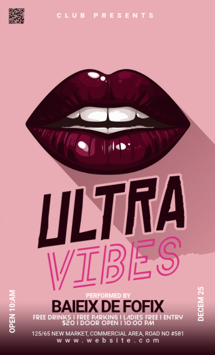 Plantilla de Pink Club Event US Legal | PosterMyWall