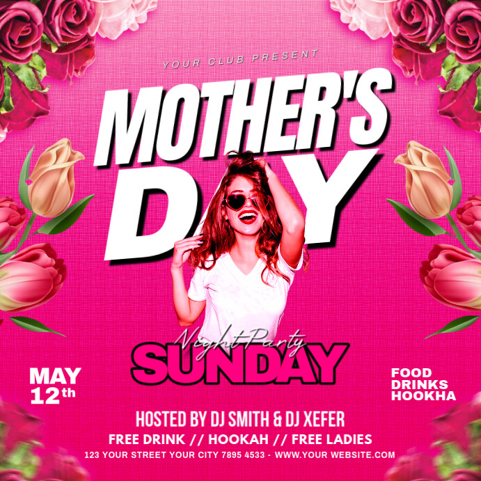 Pink Collage Mother's Day Party Instagram Post template