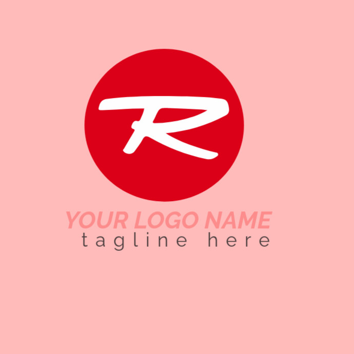 Pink Collage R Logo Design Logo Template | PosterMyWall