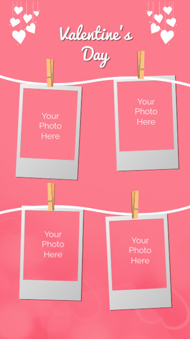 Pink Collage Valentine's Day Couple Photo Instagram Story template