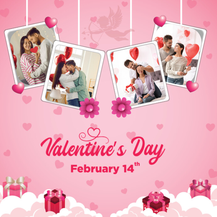 Pink Collage Valentine's Day Photo Collage Instagram Post Template ...