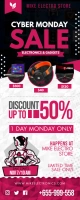 Pink Cyber Monday 3' x 6' Retail Banner template